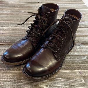 Frye Mens Leather Tyler Lace Up Brown Ankle Boots Size 8.5